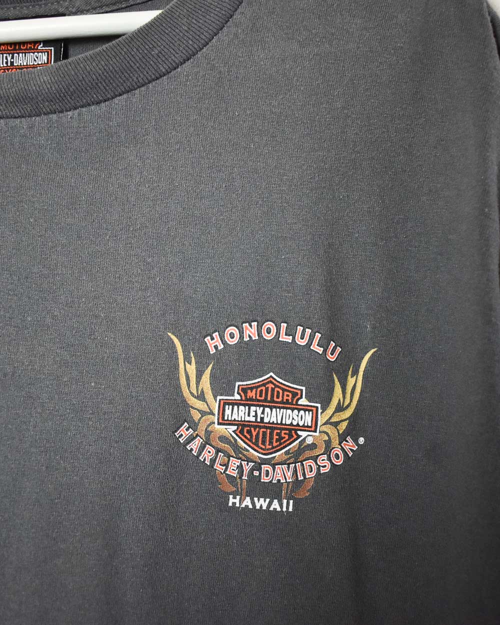 Grey Harley Davidson Honolulu Hawaii Graphic T-Shirt - XX-Large