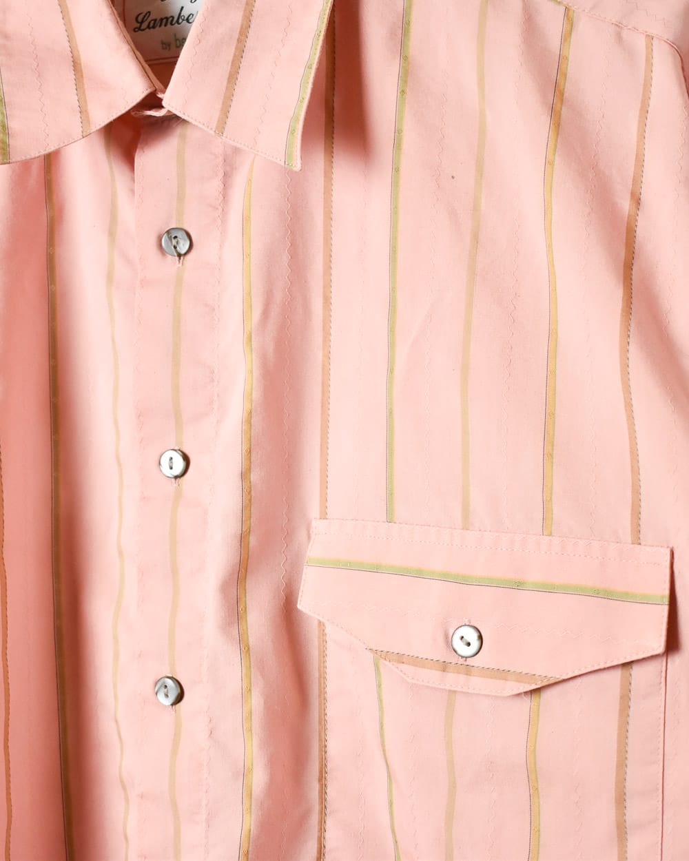 Pink Striped Short Sleeved Shirt - Large