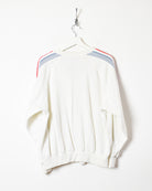 White Lacoste V-Neck Buttoned Sweatshirt - Small