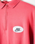 Red Nike Authentic Sports Gear 1/4 Zip Collared Sweatshirt - Small