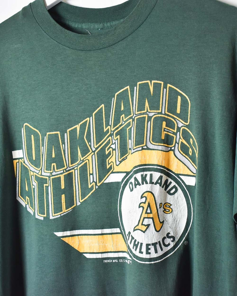 Vintage 80s Green MLB Oakland Athletics 80s Single Stitch T-Shirt - Medium  Cotton– Domno Vintage