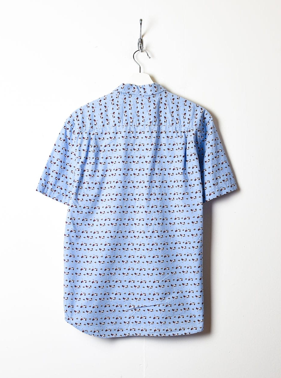 BabyBlue Patterned All-Over Print Short Sleeved Shirt - Medium