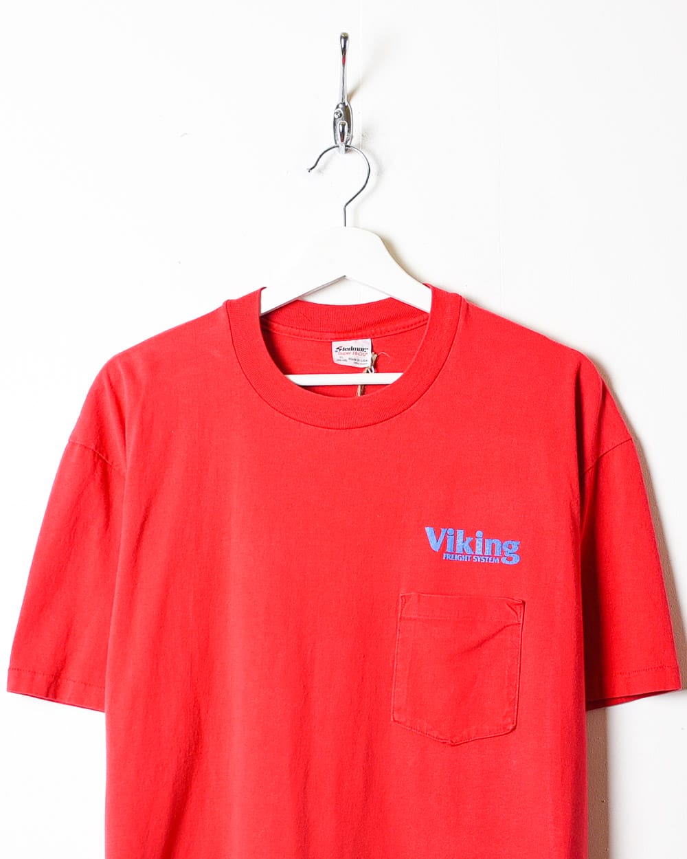 Red Viking Freight Systems Pocket Single Stitch T-Shirt - X-Large