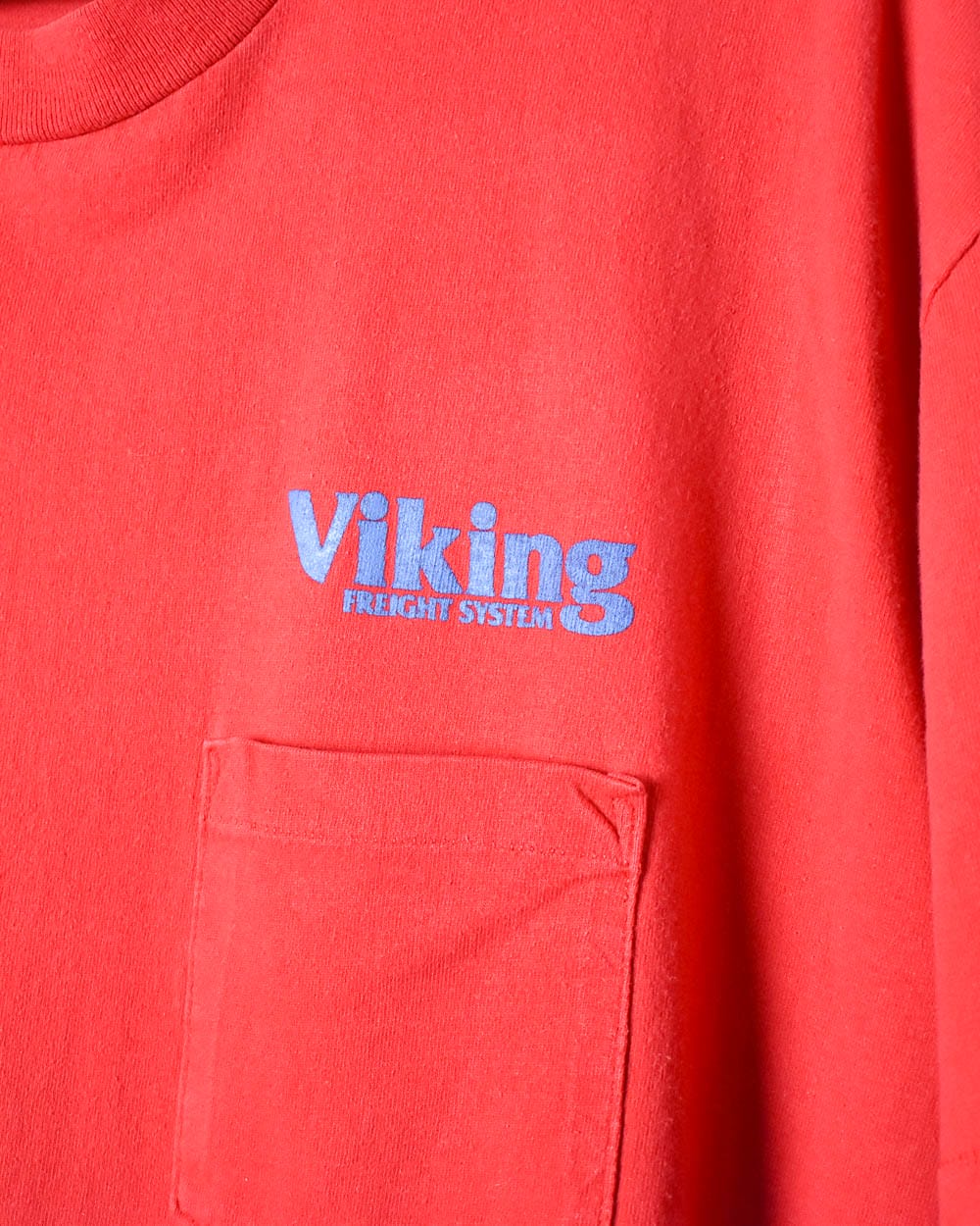 Red Viking Freight Systems Pocket Single Stitch T-Shirt - X-Large