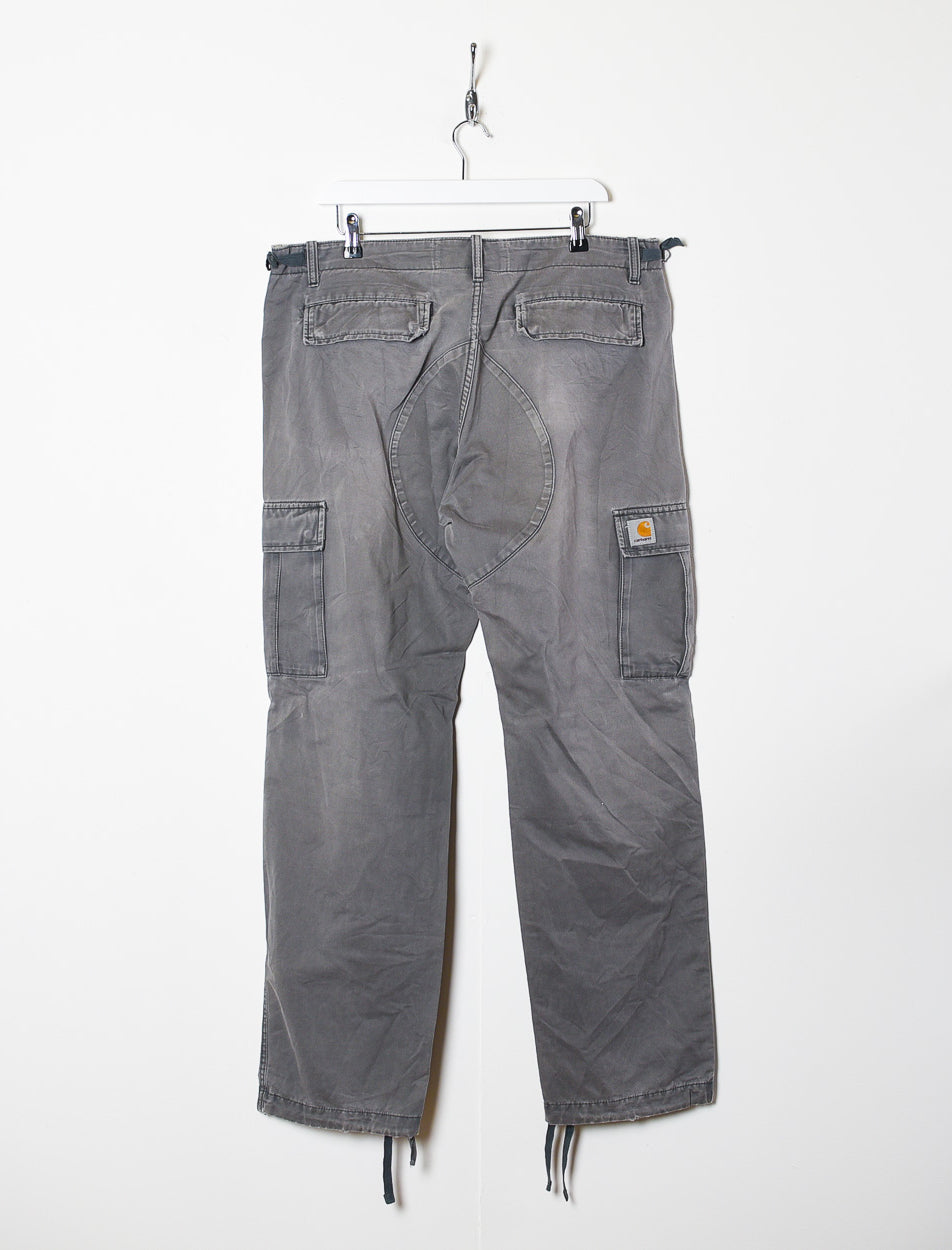 Grey Carhartt Double Knee Carpenter Cargo Jeans - W36 L32