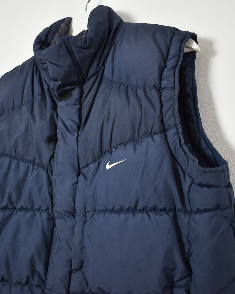 Vintage 00s Nylon Plain Navy Nike Down Gilet - Medium– Domno Vintage