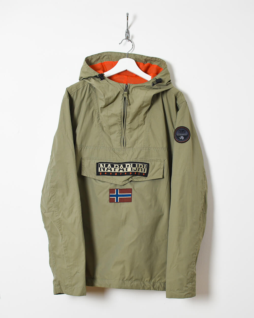 Napapijri Geographic 1/4 Zip Hooded Jacket - Medium - Domno Vintage 90s, 80s, 00s Retro and Vintage Clothing 