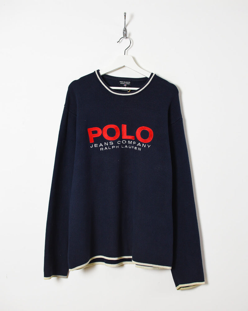 Ralph Lauren Polo Jeans Co. Knitted Sweatshirt - Medium - Domno Vintage 90s, 80s, 00s Retro and Vintage Clothing 