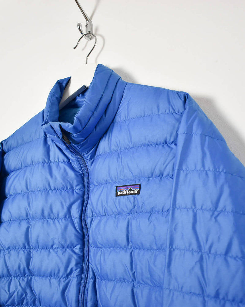 Vintage 00s Polyester Plain Blue Patagonia Puffer Jacket - Small