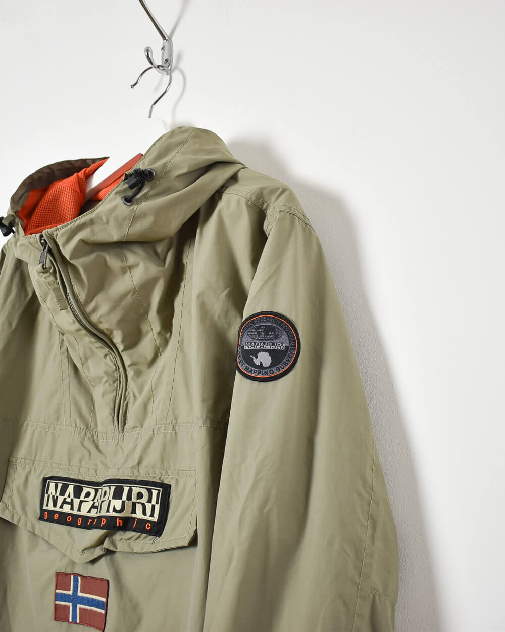 Napapijri Geographic 1/4 Zip Hooded Jacket - Medium - Domno Vintage 90s, 80s, 00s Retro and Vintage Clothing 