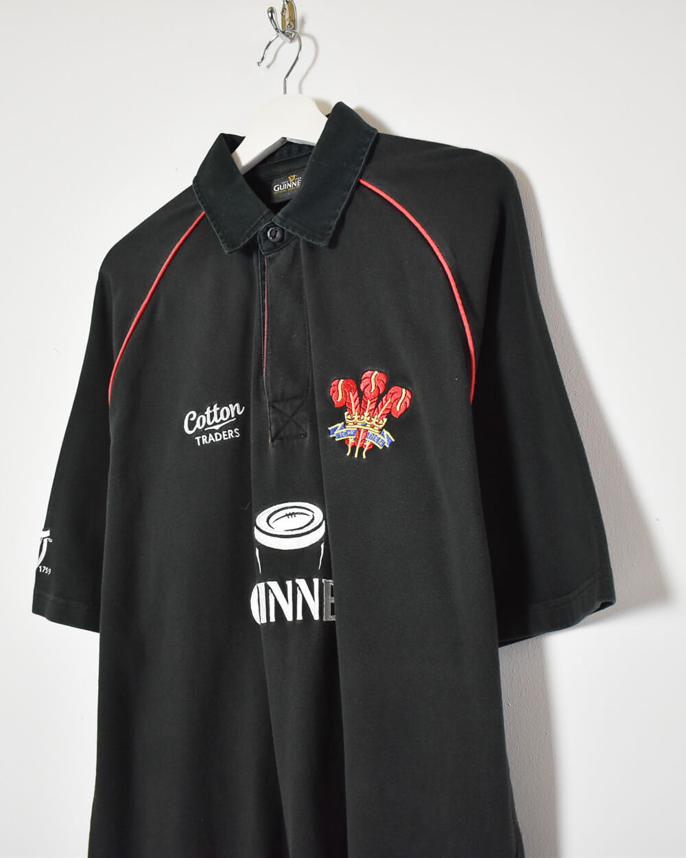 Black Guinness Short Sleeved Rugby Shirt - X-Large