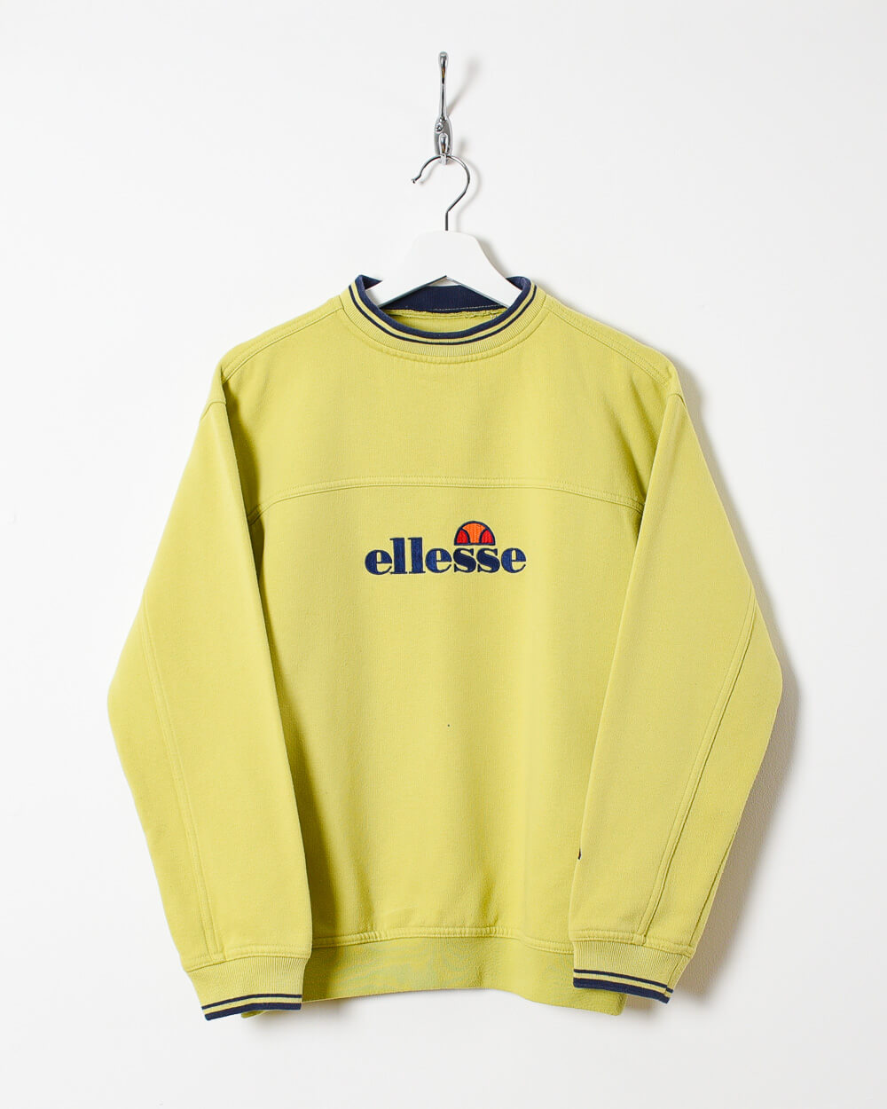 Vintage 90s Cotton Mix Yellow Ellesse Sweatshirt Small Domno Vintage