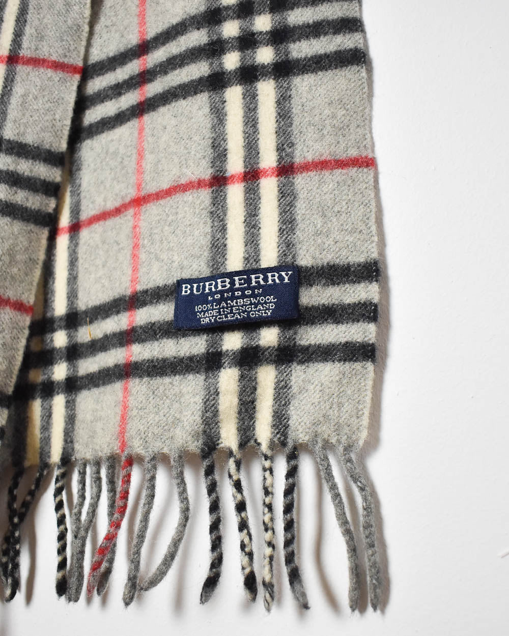 Grey Burberry Lambswool Scarf