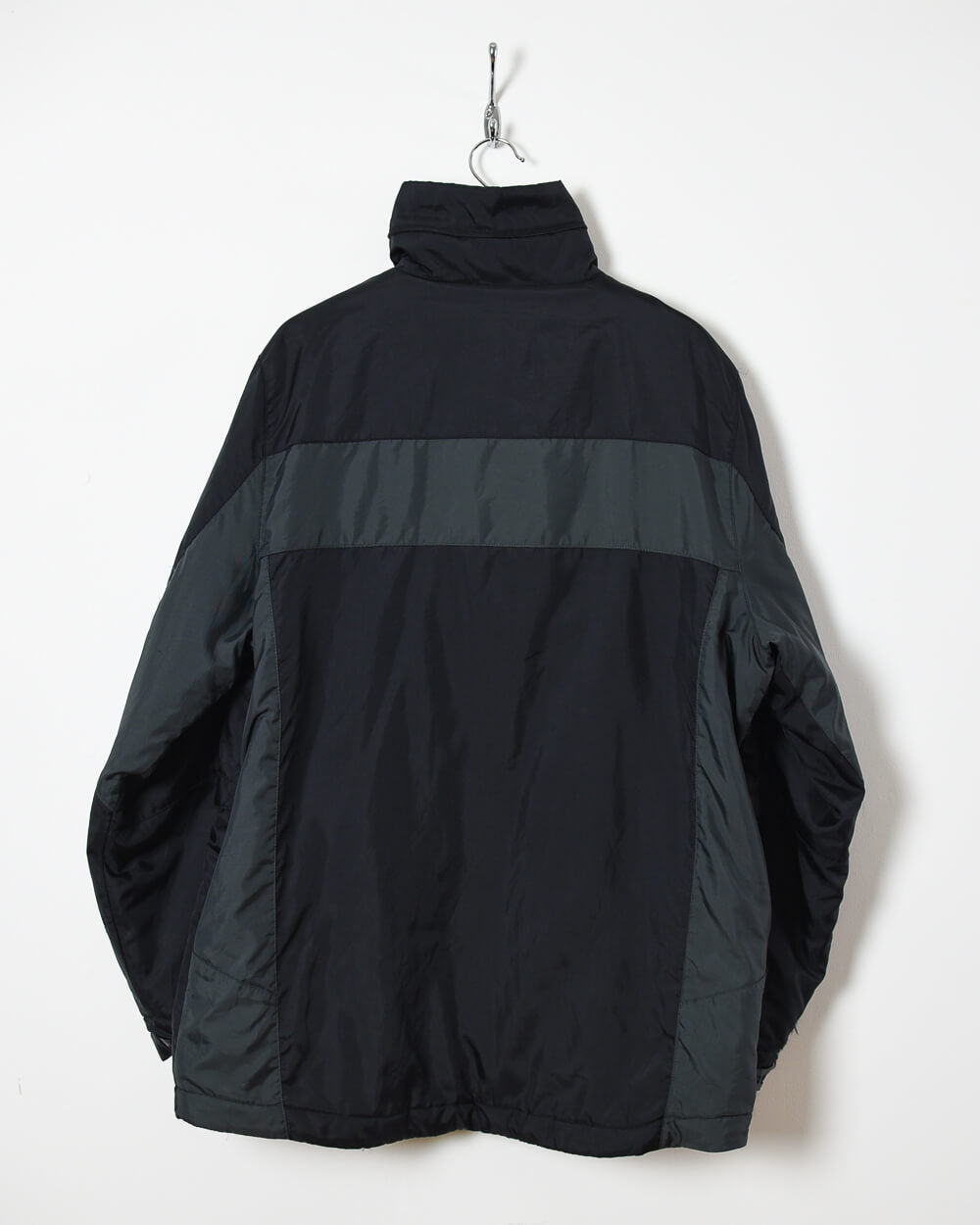 Vintage 00s Nylon Plain Black Nike The Athletic Dept. Winter Coat