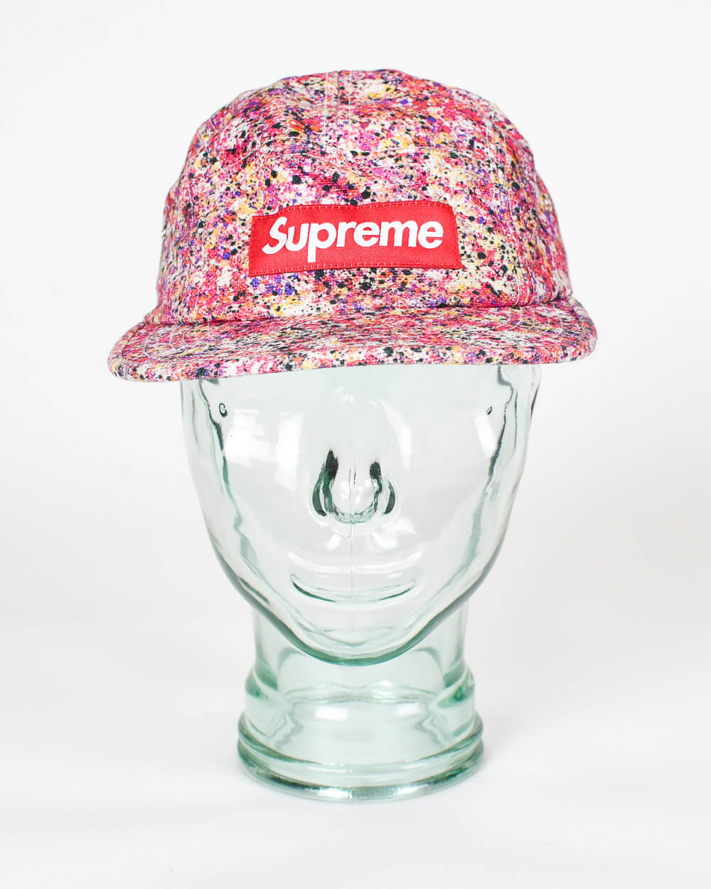 Pink Supreme Liberty Paint Splatter Camp Cap