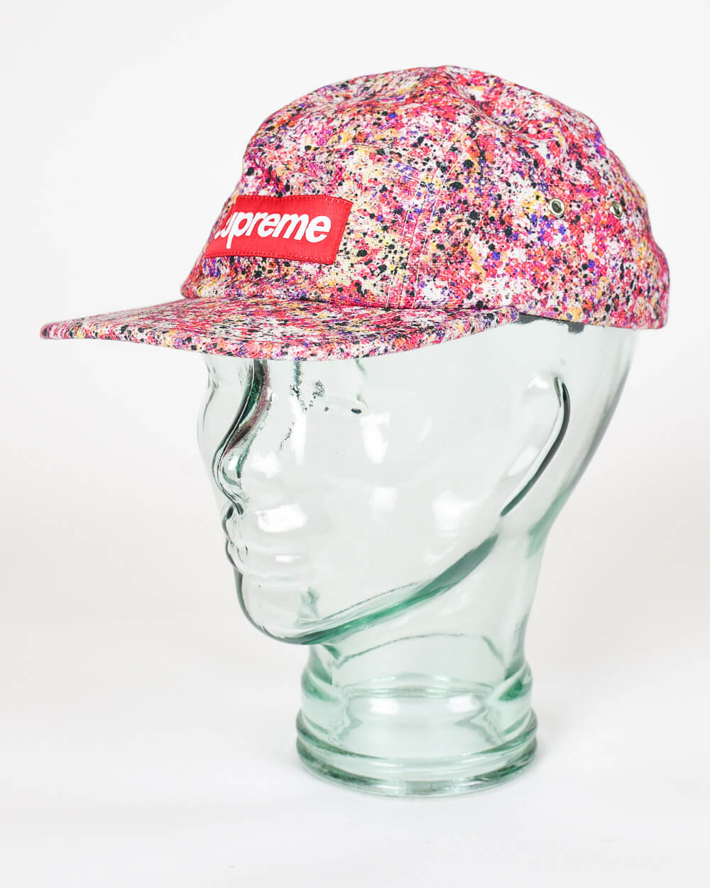 Pink Supreme Liberty Paint Splatter Camp Cap