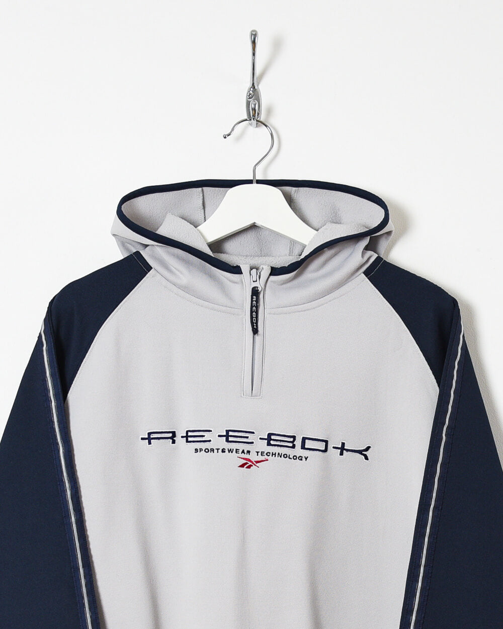 Reebok Sportswear Technology 1/4 Zip Hoodie - Large - Domno Vintage 90s, 80s, 00s Retro and Vintage Clothing 