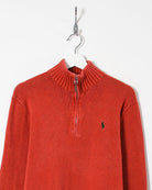 Ralph Lauren Women's 1/4 Zip Knitted Sweatshirt - Large - Domno Vintage 90s, 80s, 00s Retro and Vintage Clothing 