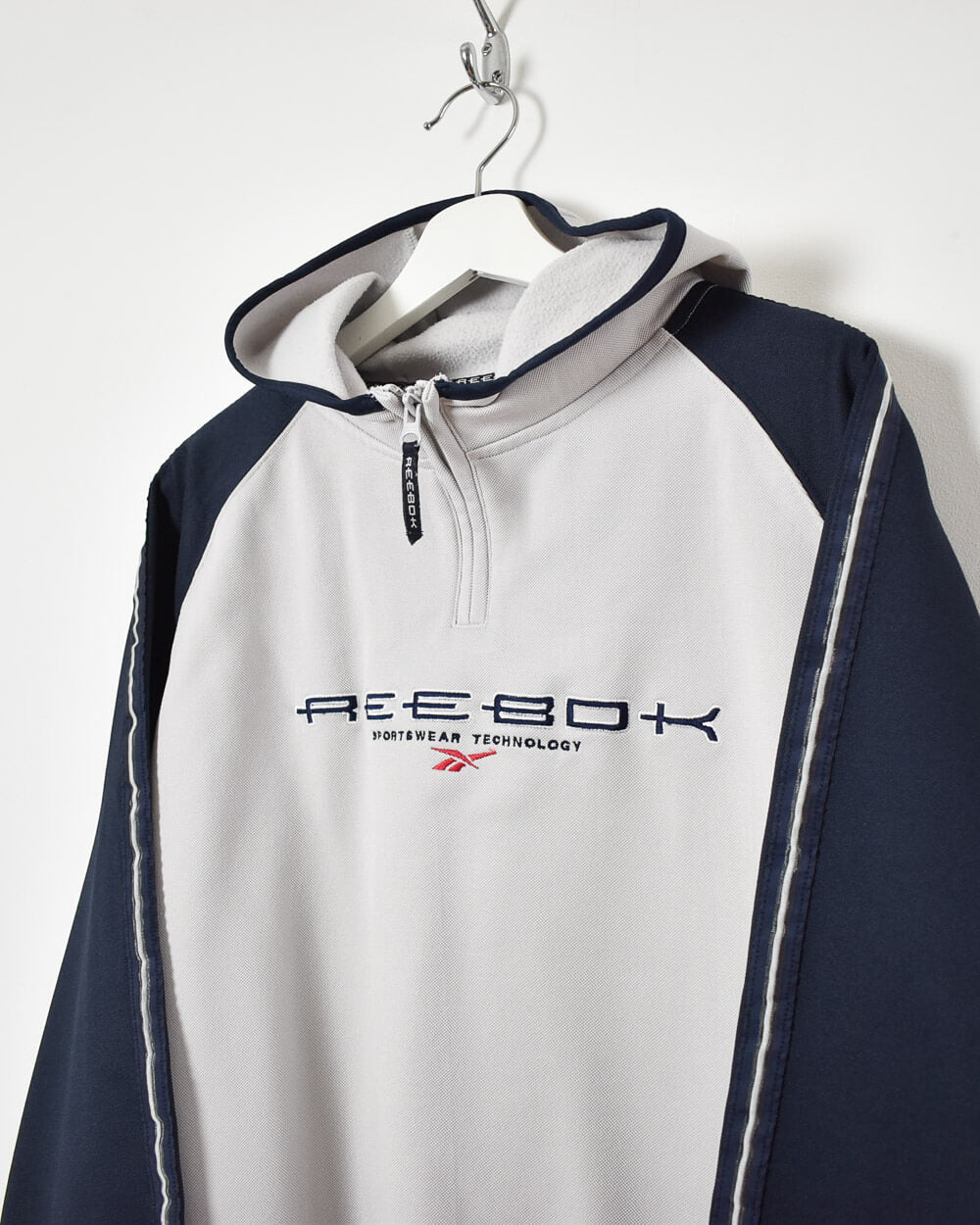 Reebok Sportswear Technology 1/4 Zip Hoodie - Large - Domno Vintage 90s, 80s, 00s Retro and Vintage Clothing 