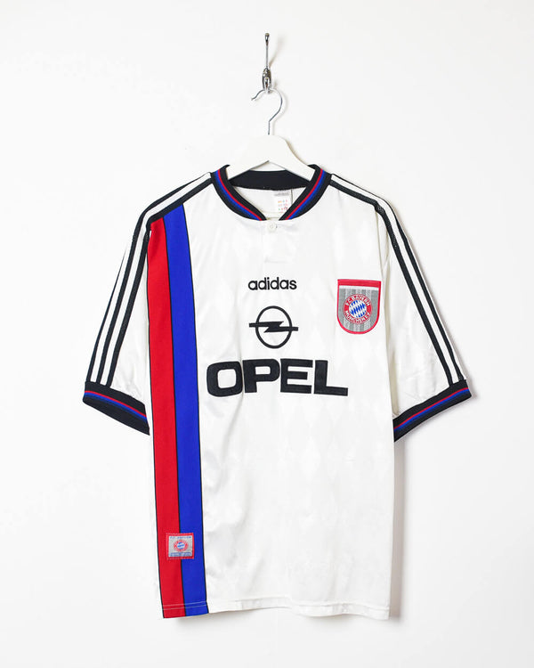 White Adidas Bayern Munich 1995/97 Away Football Shirt - Large