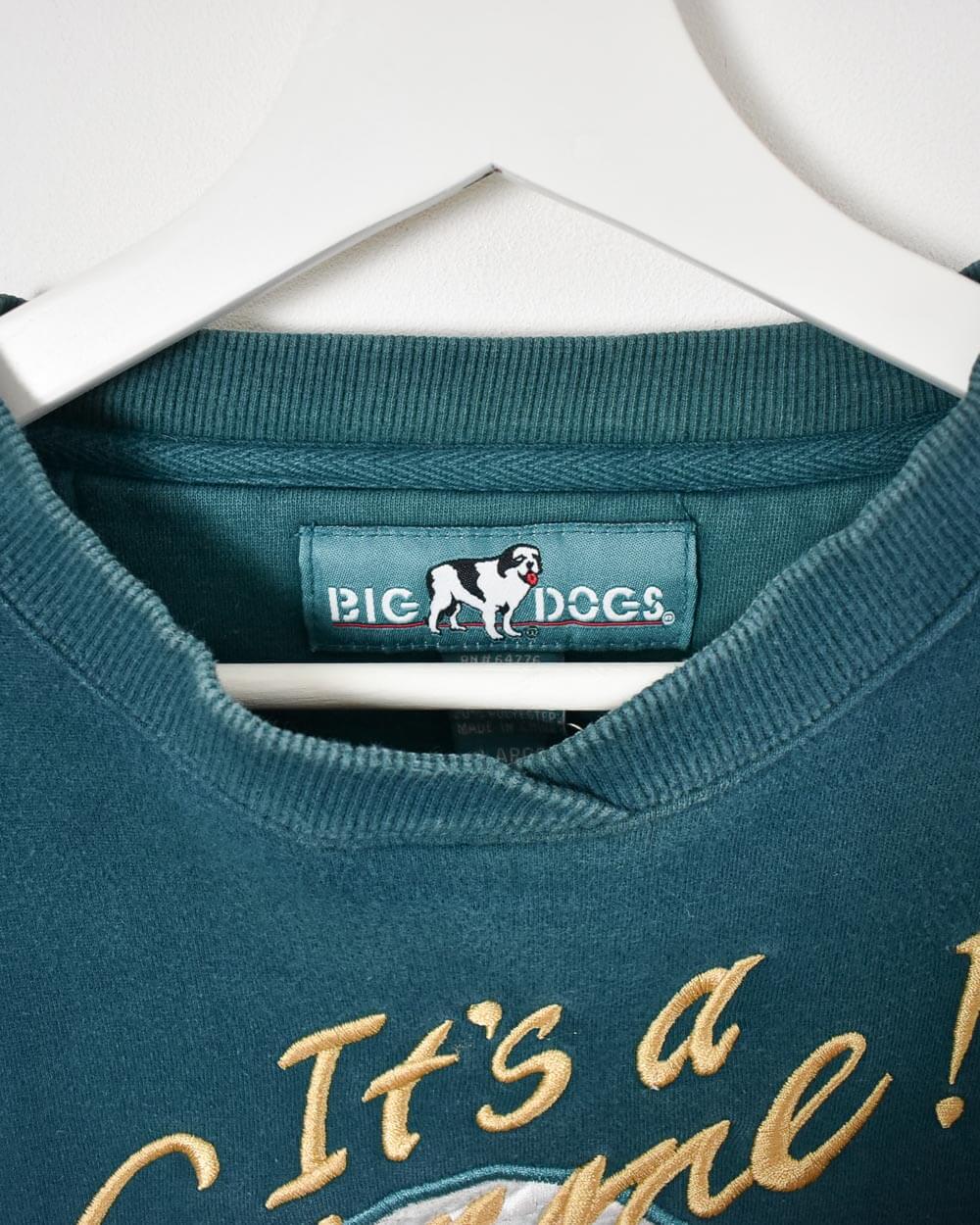 Vintage 00s Cotton Blue Big Dogs It Is a Gimme Sweatshirt Large Domno Vintage