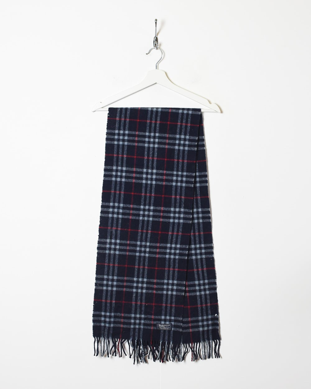 Navy Burberry Lambswool Scarf