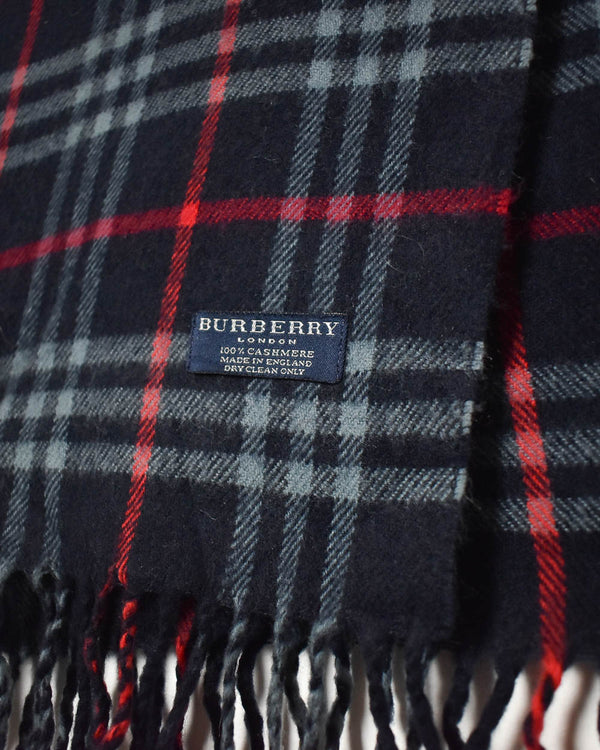 Navy Burberry Lambswool Scarf