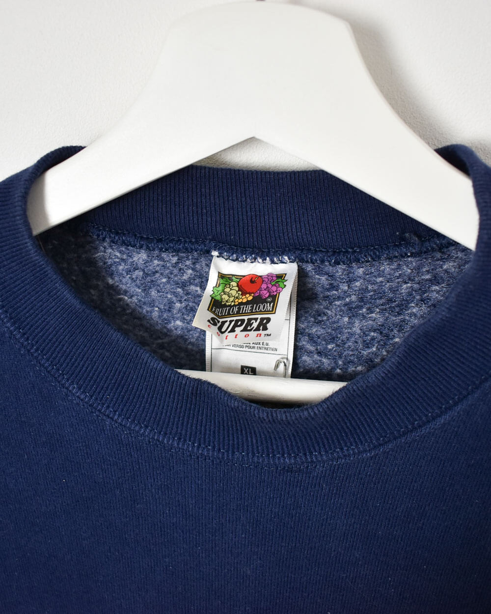 Vintage 90s Cotton Navy Fruit of The Loom Michigan Sweatshirt - X