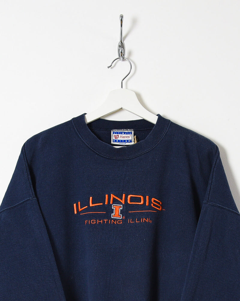 Hanes Illinois Fighting Sweatshirt - Large - Domno Vintage 90s, 80s, 00s Retro and Vintage Clothing 