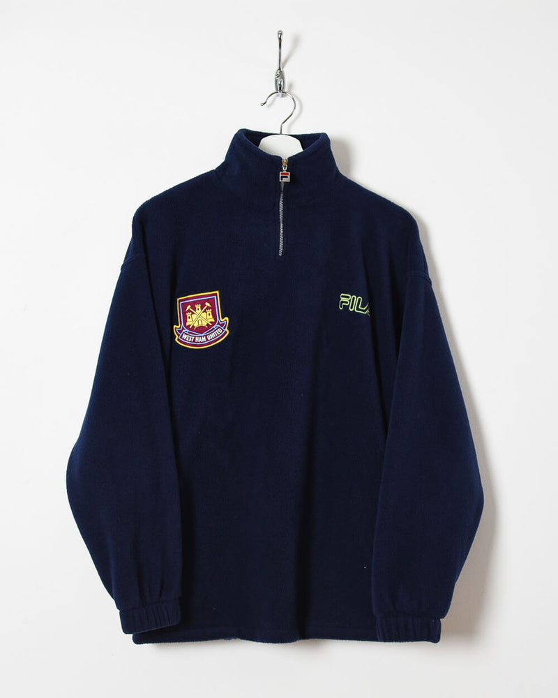 Fila West Ham United 1/4 Zip Fleece - Medium - Domno Vintage 90s, 80s, 00s Retro and Vintage Clothing 