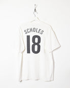 White Nike Manchester United Scholes T-Shirt - Large