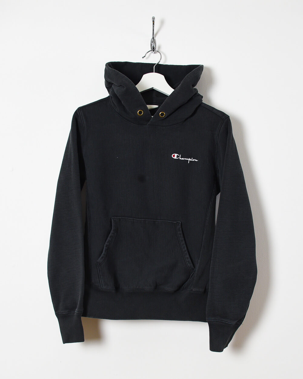 Plain black champion outlet hoodie