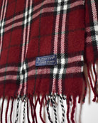 Maroon Burberry Cashmere Wool Scarf