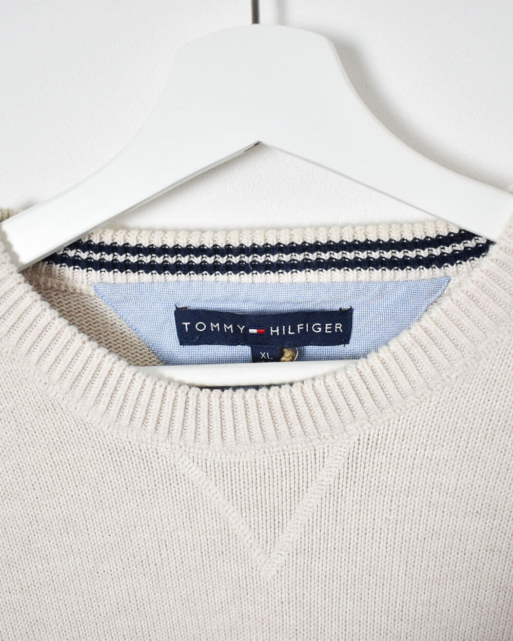 Tommy Hilfiger Knitted Sweatshirt - Large - Domno Vintage 90s, 80s, 00s Retro and Vintage Clothing 