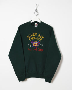 Vintage 00s Cotton Mix Green Fruit of The Loom Green Bay Packers 1997  Sweatshirt - Medium– Domno Vintage