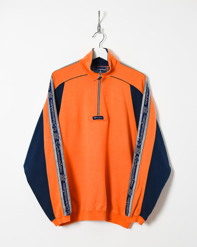 Champion 1/4 Zip Sweatshirt - Medium - Domno Vintage 90s, 80s, 00s Retro and Vintage Clothing 
