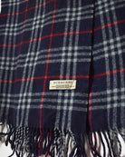 Navy Burberry Lambswool Scarf