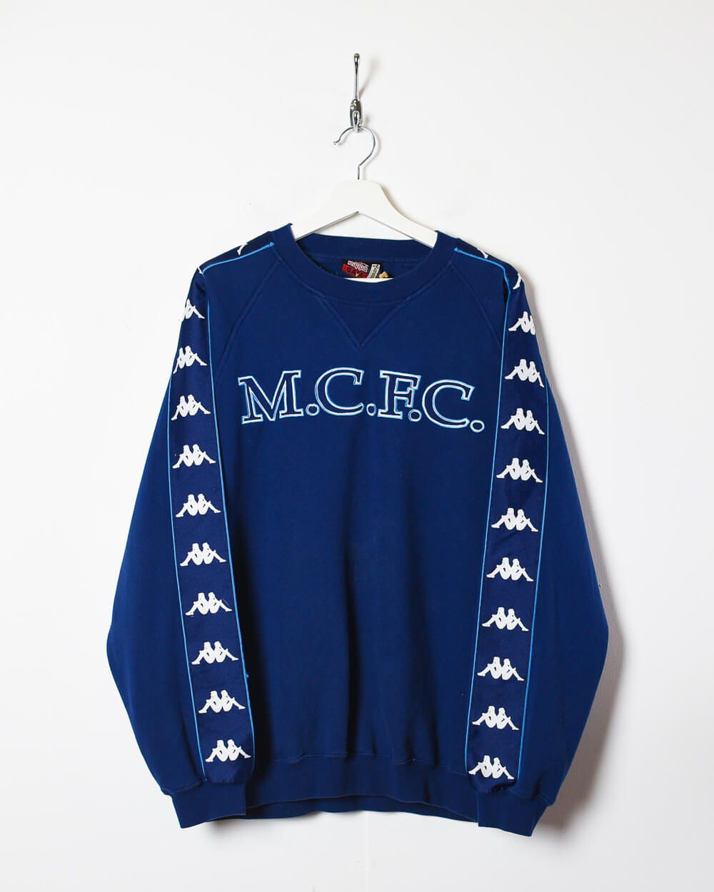 Navy Kappa 90s Manchester City FC Sweatshirt - Large