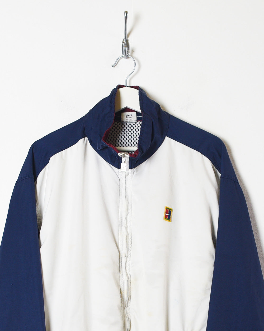 Vintage 90s White Nike Challenge Court Jacket X Large Polyester Cotton mix Domno Vintage