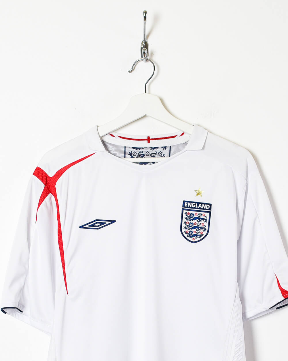 White Umbro 2005 England Home Shirt - X-Large