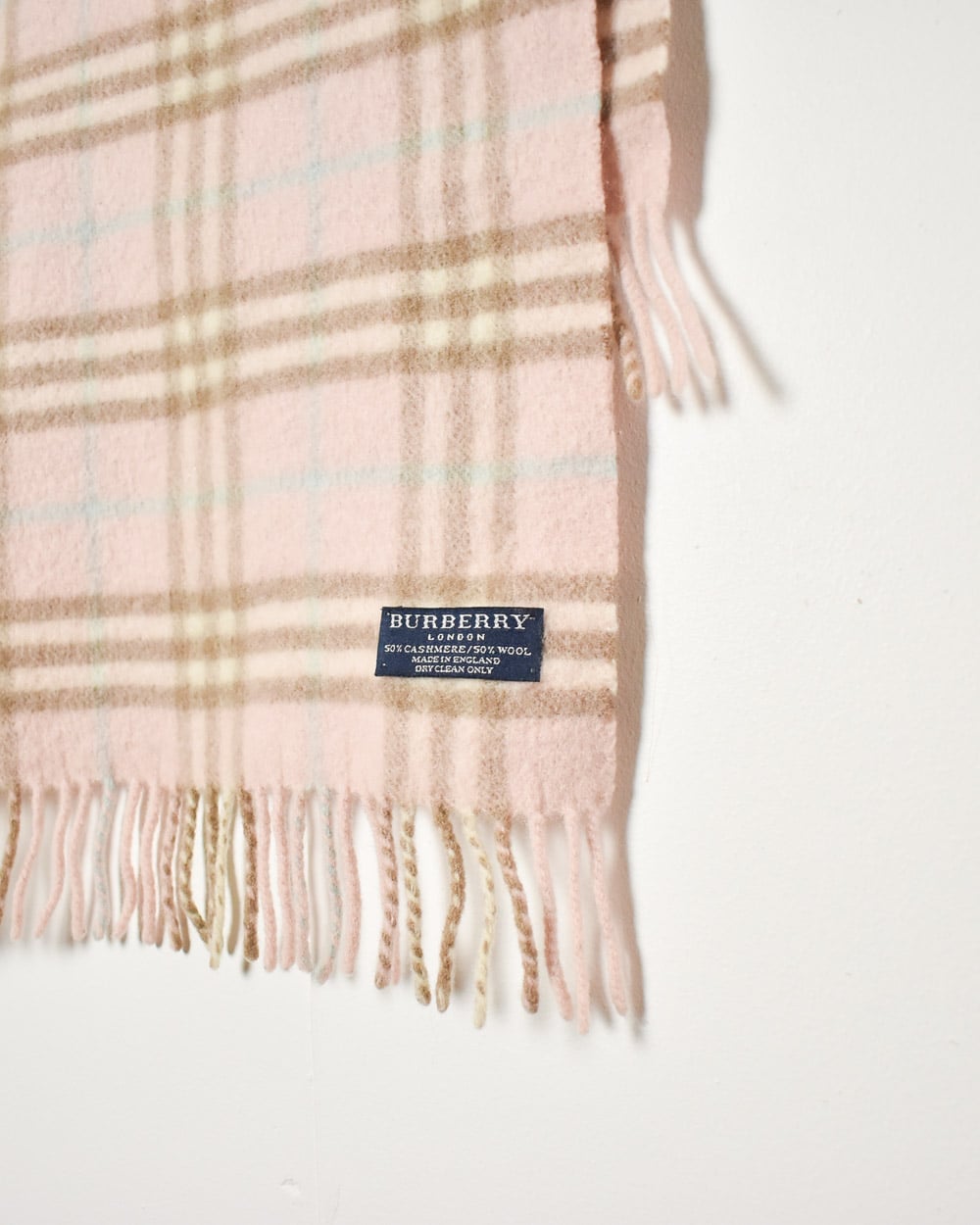 Pink Burberry Cashmere Wool Scarf