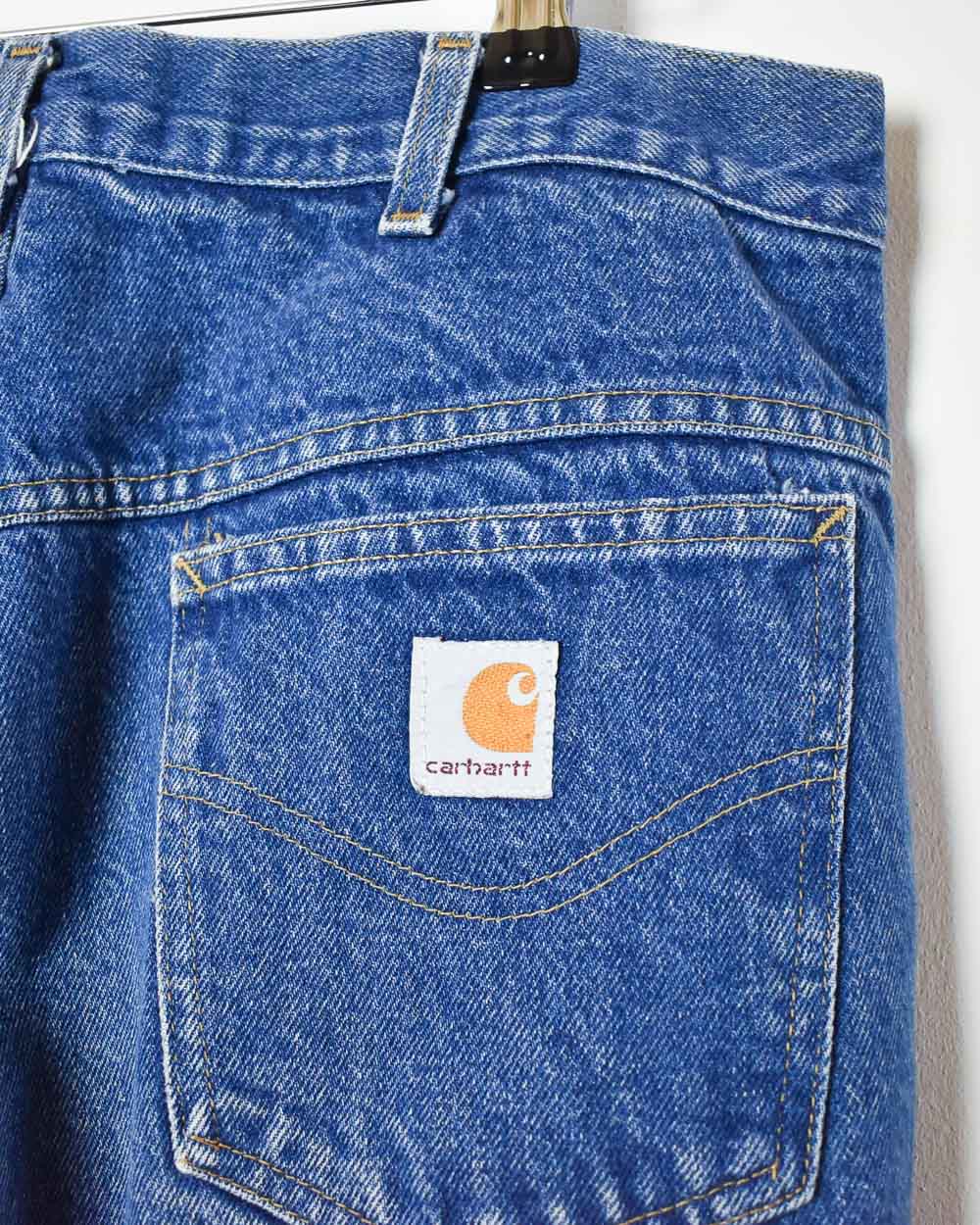 Blue Carhartt Flannel Lined Jeans - W32 L30