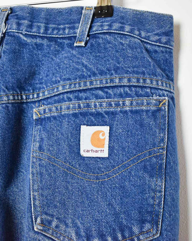 Blue Carhartt Flannel Lined Jeans - W32 L30