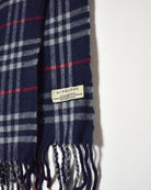 Navy Burberry Lambswool Scarf