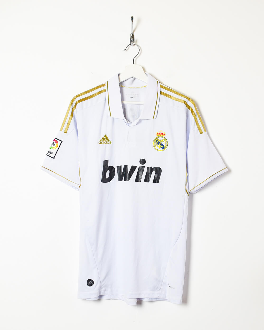 White Adidas Real Madrid Ronaldo 2011/12 Home Football Shirt - Medium