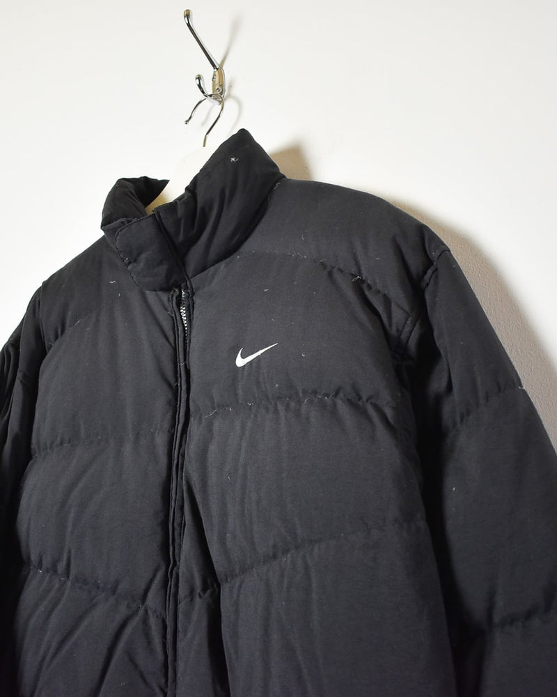 Vintage 90s Black Nike Puffer Jacket - Medium Nylon– Domno Vintage