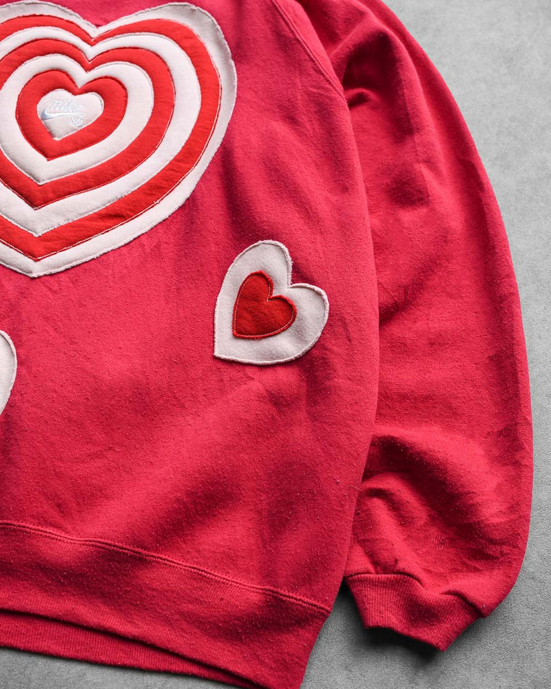 Custom Reworked Nike Heart Sweatshirt - X-Large Women's