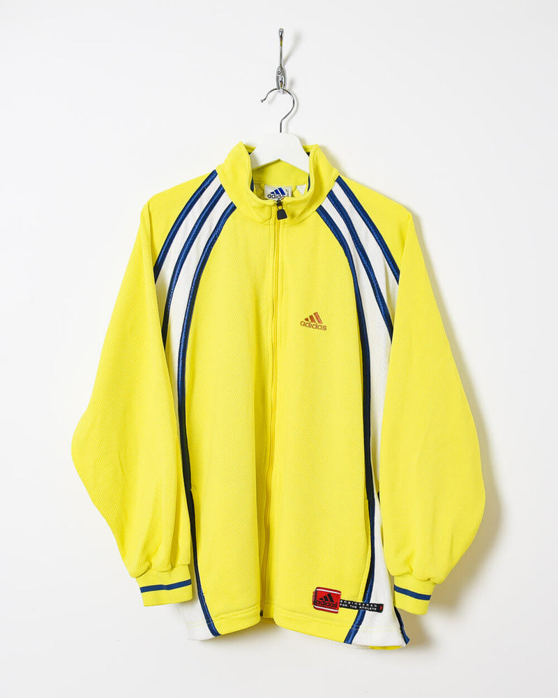 Vintage 90s Polyester Yellow Adidas Tracksuit Top - Medium– Domno