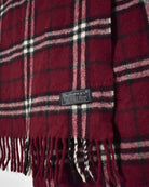 Maroon Burberry Lambswool Scarf