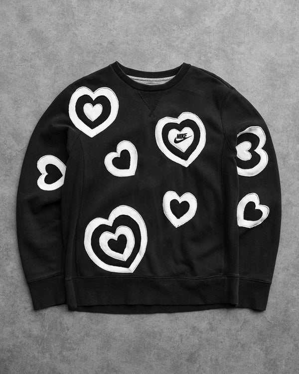 Custom Reworked Nike Heart Sweatshirt - Small